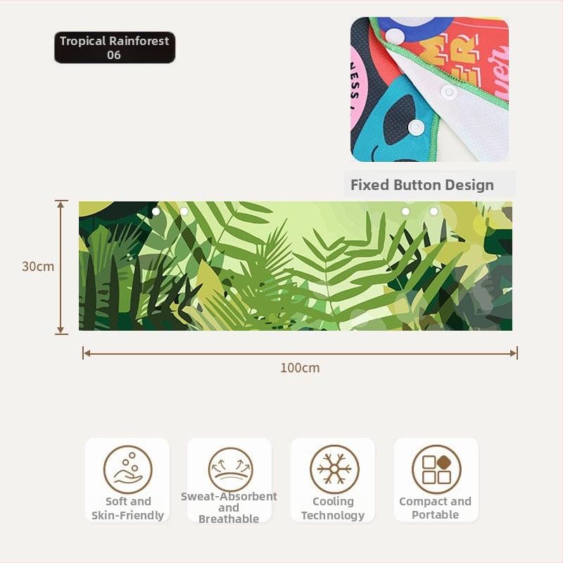 Hűtő sporttörölköző gyorsan száradó izzadságfelszívó tulajdonságokkal, 80% poliészter + 20% poliamid, 155 g, kevert fonal, logónyomás elérhető