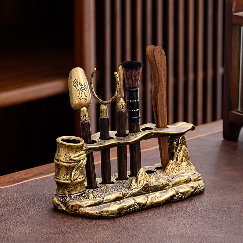 Kuusosaline tee seremonii tööriistade komplekt (Materjal: resiin; Stiil: Uus Hiina stiil; Kvaliteet: esmaklassiline) (Lansseerimine: kevad 2024; Kaal: 1,2 kg)