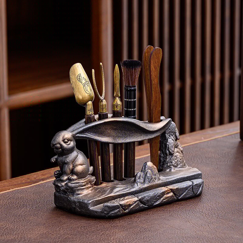 Kuusosaline tee seremonii tööriistade komplekt (Materjal: resiin; Stiil: Uus Hiina stiil; Kvaliteet: esmaklassiline) (Lansseerimine: kevad 2024; Kaal: 1,2 kg)