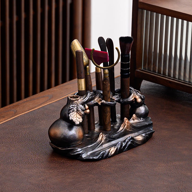 Kuusosaline tee seremonii tööriistade komplekt (Materjal: resiin; Stiil: Uus Hiina stiil; Kvaliteet: esmaklassiline) (Lansseerimine: kevad 2024; Kaal: 1,2 kg)