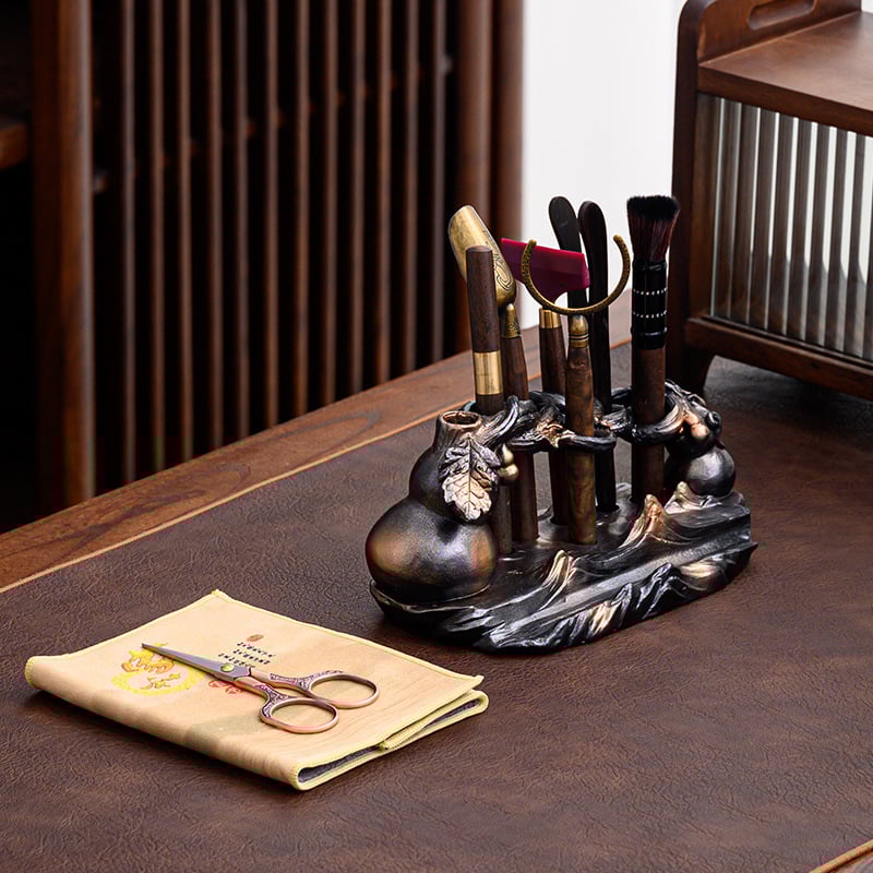 Kuusosaline tee seremonii tööriistade komplekt (Materjal: resiin; Stiil: Uus Hiina stiil; Kvaliteet: esmaklassiline) (Lansseerimine: kevad 2024; Kaal: 1,2 kg)