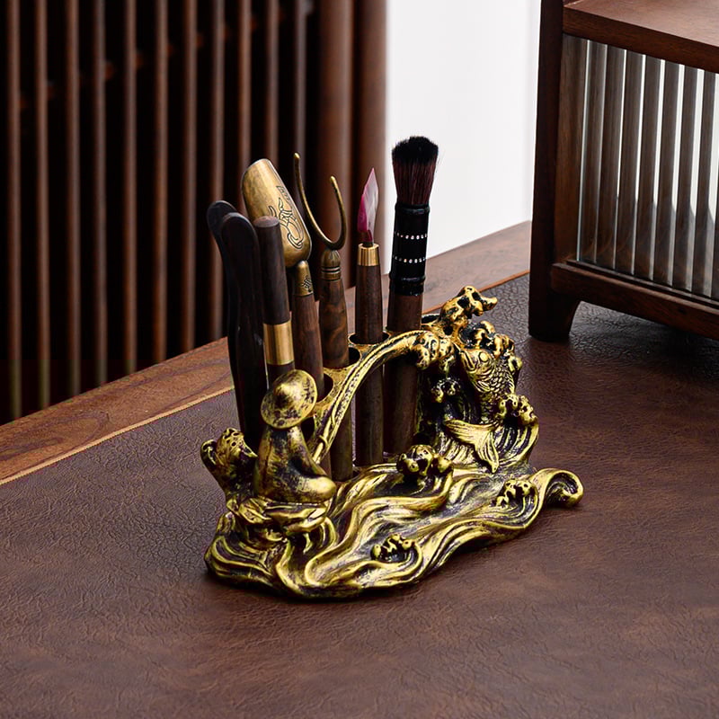 Kuusosaline tee seremonii tööriistade komplekt (Materjal: resiin; Stiil: Uus Hiina stiil; Kvaliteet: esmaklassiline) (Lansseerimine: kevad 2024; Kaal: 1,2 kg)