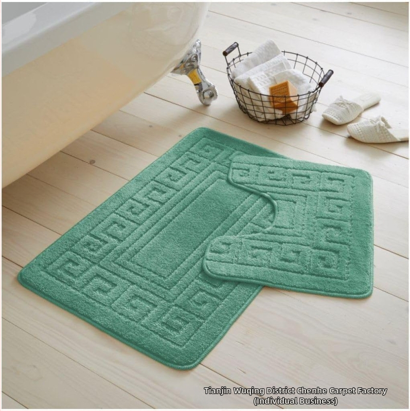 Flokking anyagú fürdőszobai szőnyeg, négyszögletes, egyszínű minta, géppel mosható, testreszabás elérhető