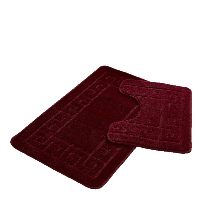 Flokking anyagú fürdőszobai szőnyeg, négyszögletes, egyszínű minta, géppel mosható, testreszabás elérhető