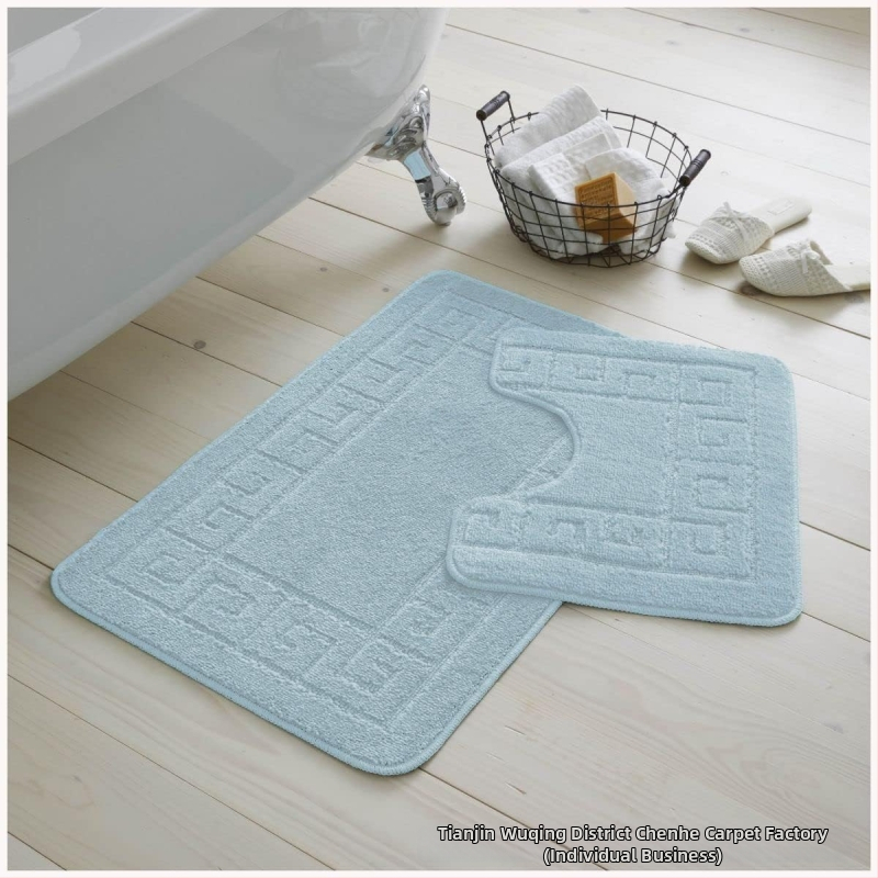 Flokking anyagú fürdőszobai szőnyeg, négyszögletes, egyszínű minta, géppel mosható, testreszabás elérhető