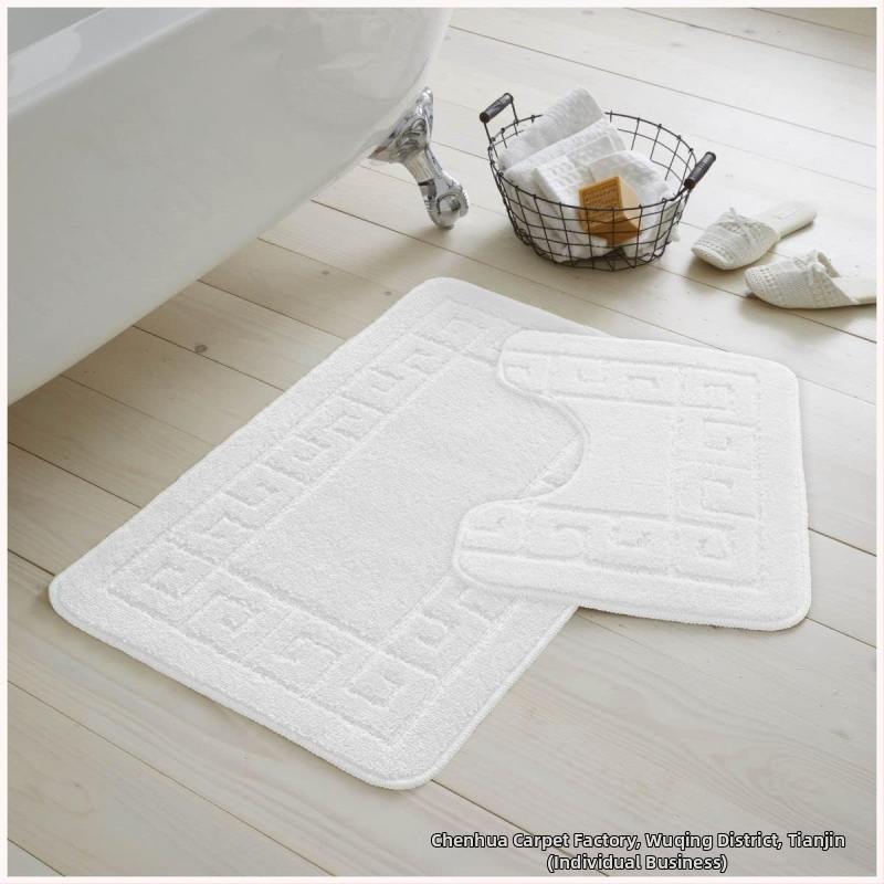 Flokking anyagú fürdőszobai szőnyeg, négyszögletes, egyszínű minta, géppel mosható, testreszabás elérhető
