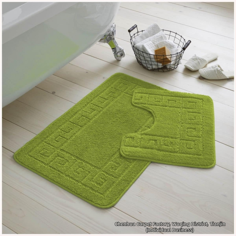 Flokking anyagú fürdőszobai szőnyeg, négyszögletes, egyszínű minta, géppel mosható, testreszabás elérhető