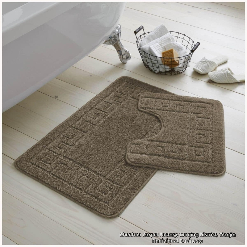 Flokking anyagú fürdőszobai szőnyeg, négyszögletes, egyszínű minta, géppel mosható, testreszabás elérhető