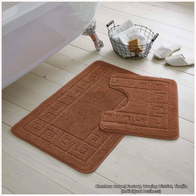 Flokking anyagú fürdőszobai szőnyeg, négyszögletes, egyszínű minta, géppel mosható, testreszabás elérhető