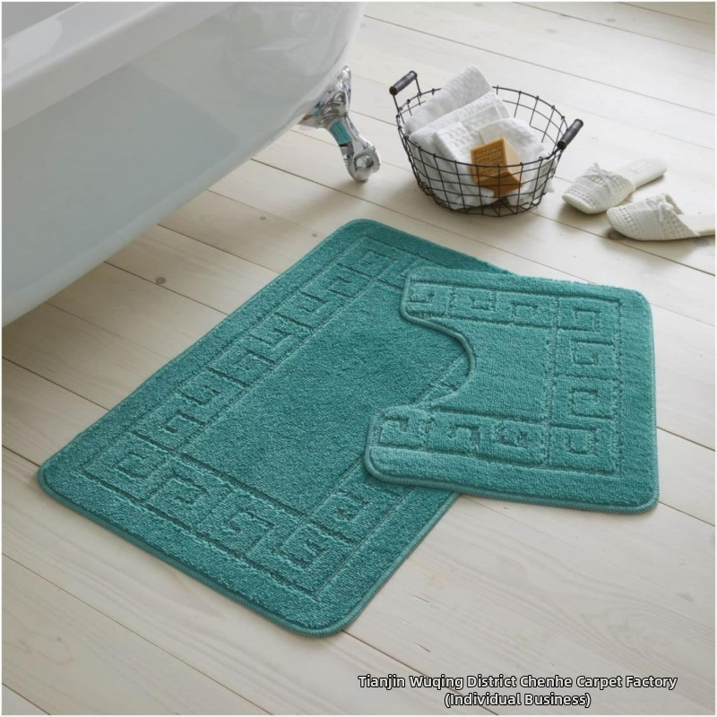 Flokking anyagú fürdőszobai szőnyeg, négyszögletes, egyszínű minta, géppel mosható, testreszabás elérhető