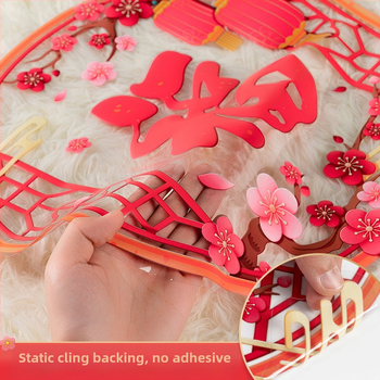 Електростатичен стенен стикер за врата и стъкло – алуминиево фолио, дървесен мотив, водоустойчив, за външни пространства