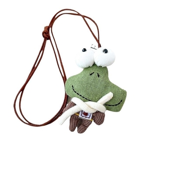Vaikų karoliai su 3D kiškiuko karikatūra ir mažuoju obuolio pakabuku, audinio pakabukas, išplėstinis grandinės ilgis 11 cm+, amžiaus grupė 3–10 metų