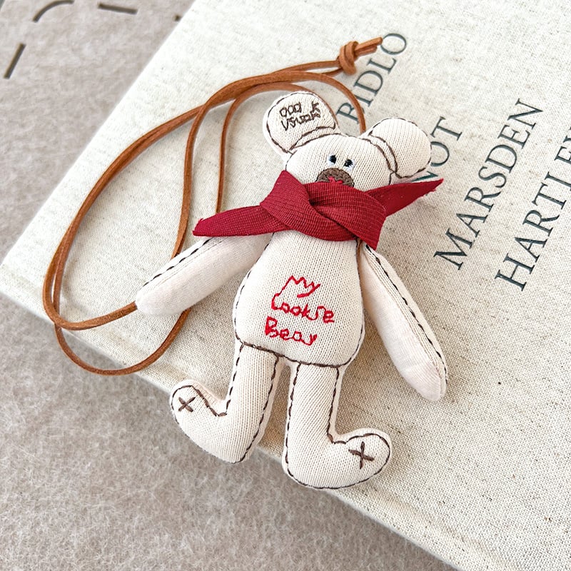 Vaikų karoliai su 3D kiškiuko karikatūra ir mažuoju obuolio pakabuku, audinio pakabukas, išplėstinis grandinės ilgis 11 cm+, amžiaus grupė 3–10 metų