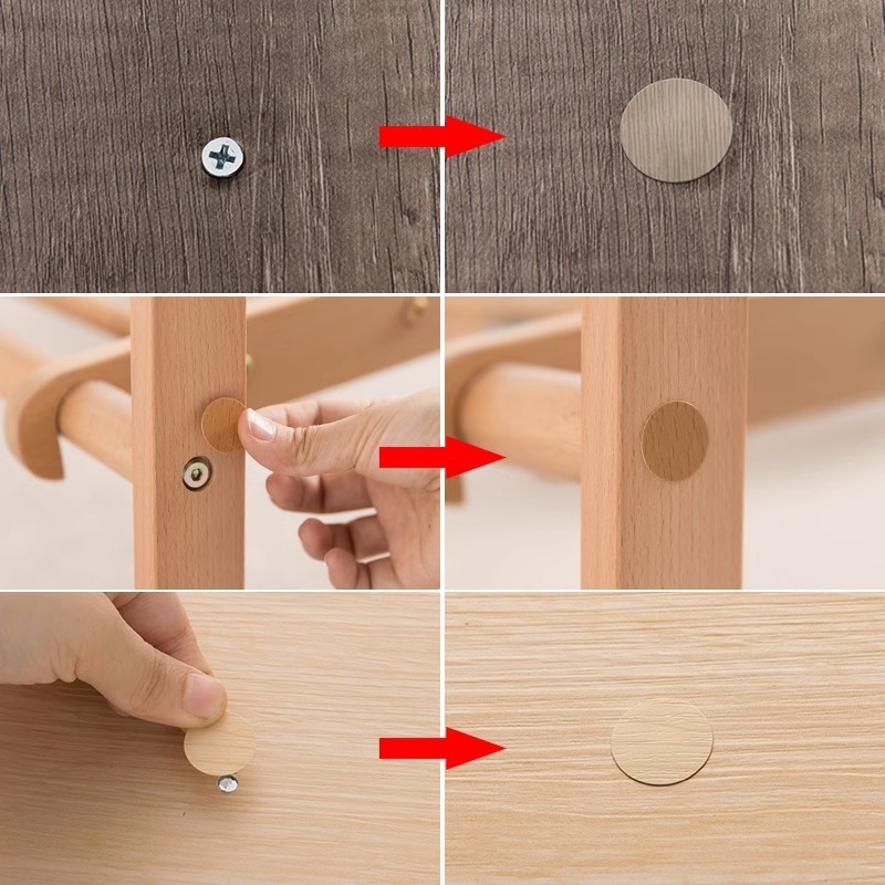 PVC самозалепващи капачета за дупки от винтове за шкафове и гардероби — декоративни, прахозащитни стикери, 1 бр.