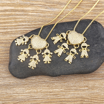 Gyermekek kollekciója medálos nyaklánc – réz alap 18K aranyozással és cirkóniával, elektroplakálás, többszintű dizájn, uniszex, állítható hossz, 15 g, márka Yuyou