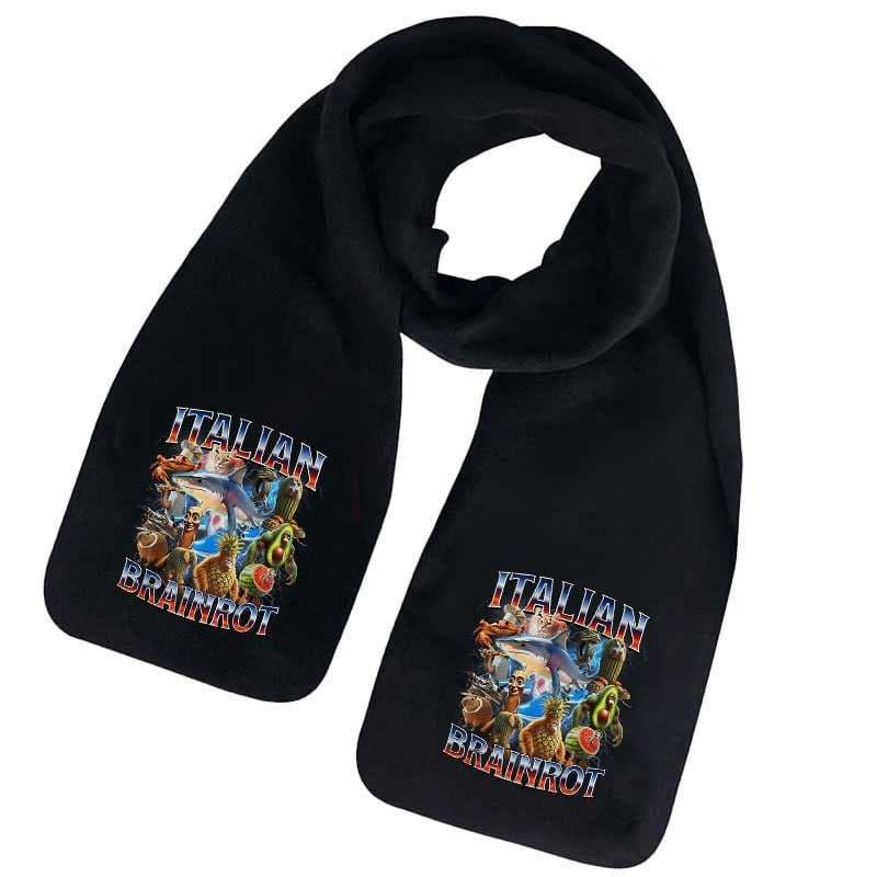 Šalikas iš fliso, karikatūrų raštas, žiemos šiluma, spausdintas dizainas