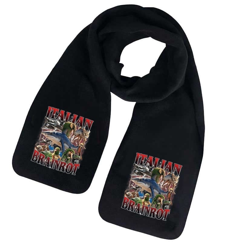 Šalikas iš fliso, karikatūrų raštas, žiemos šiluma, spausdintas dizainas