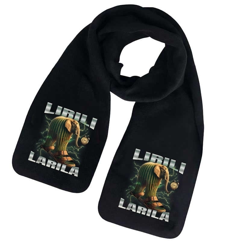 Šalikas iš fliso, karikatūrų raštas, žiemos šiluma, spausdintas dizainas