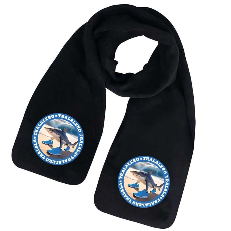 Šalikas iš fliso, karikatūrų raštas, žiemos šiluma, spausdintas dizainas