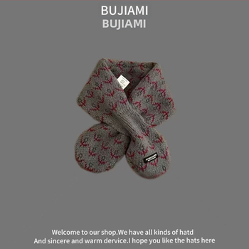 Vilnonis šalikas, universalus, žiemos šiluma, spalvotų tinklelio raštas, tie-dye apdaila — Bajia Rice