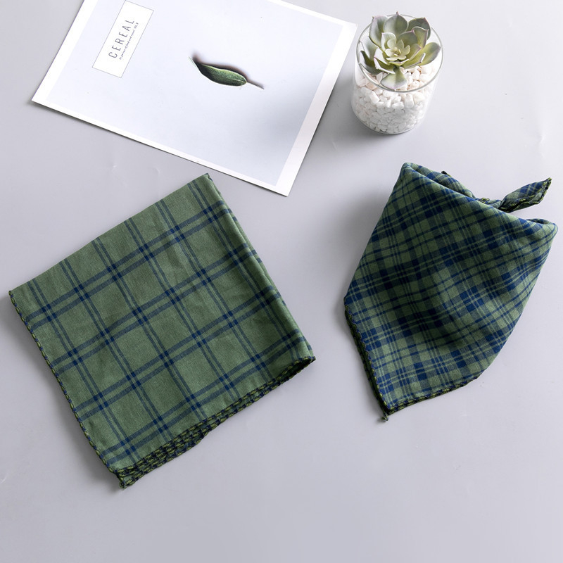 Bērnu kvadrātveida dvielis, kokvilna, režģa raksts, vienkāršs audums, dekoratīvs