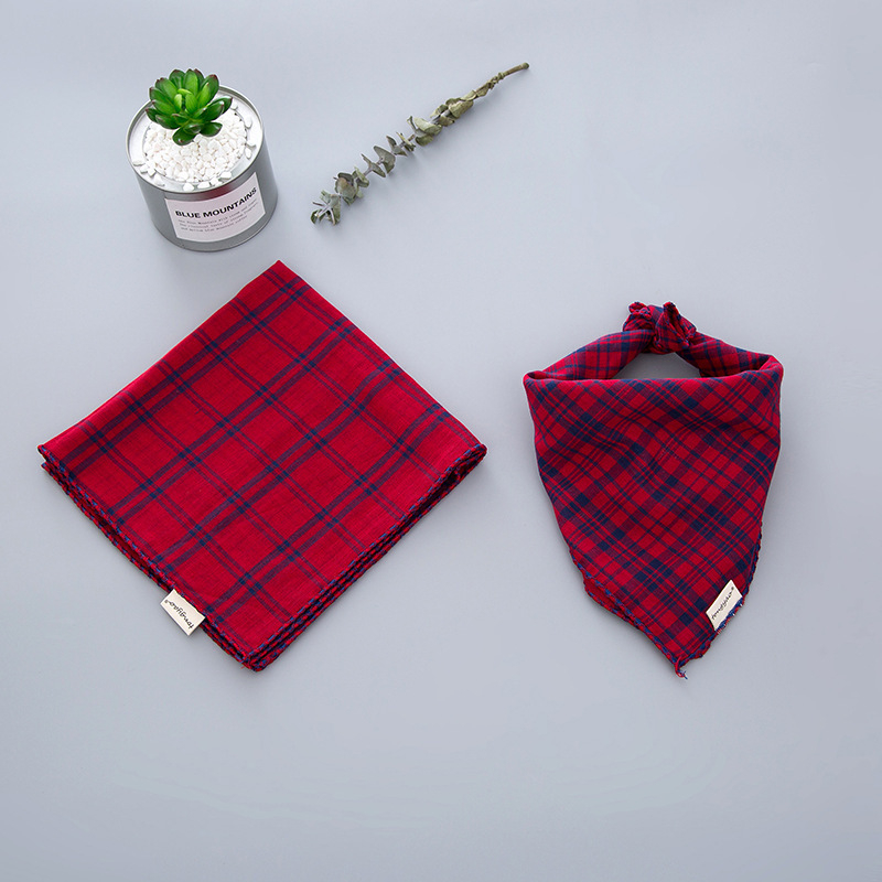 Bērnu kvadrātveida dvielis, kokvilna, režģa raksts, vienkāršs audums, dekoratīvs