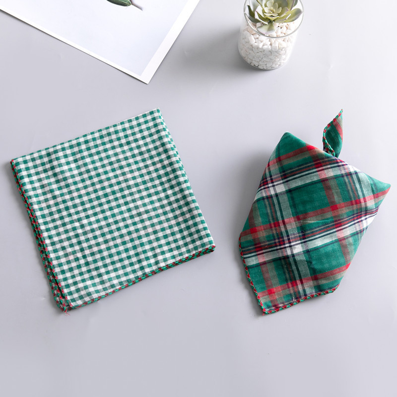 Bērnu kvadrātveida dvielis, kokvilna, režģa raksts, vienkāršs audums, dekoratīvs