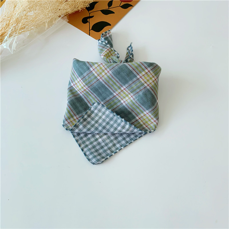 Bērnu kvadrātveida dvielis, kokvilna, režģa raksts, vienkāršs audums, dekoratīvs