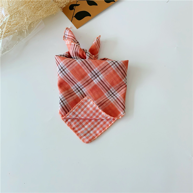 Bērnu kvadrātveida dvielis, kokvilna, režģa raksts, vienkāršs audums, dekoratīvs