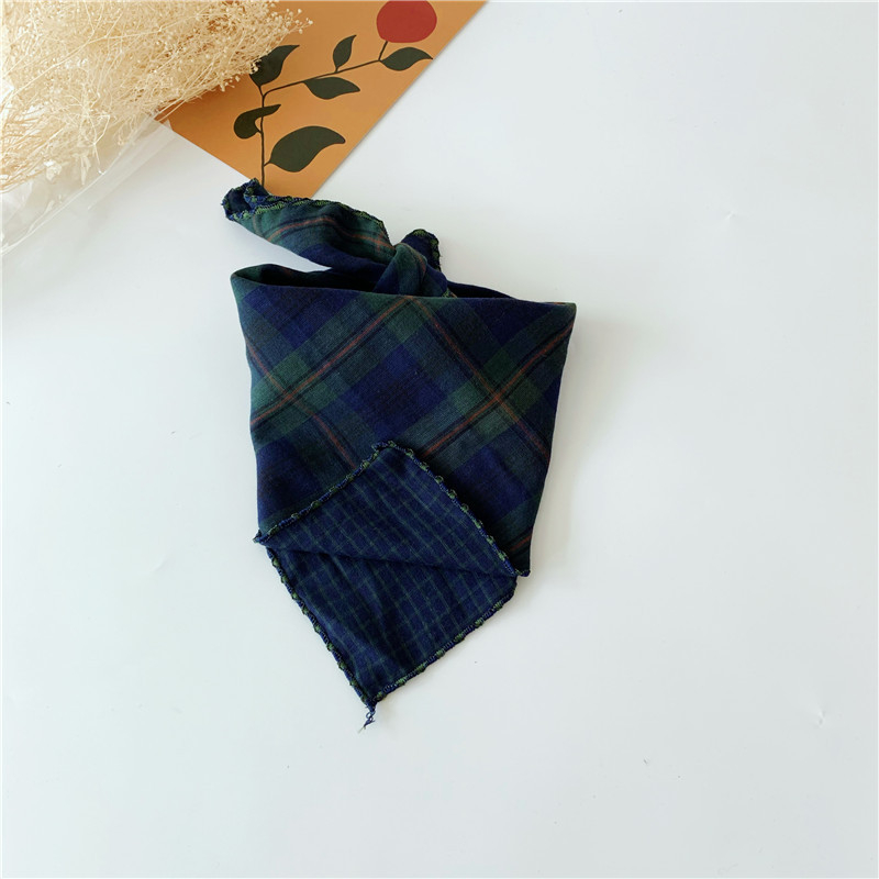 Bērnu kvadrātveida dvielis, kokvilna, režģa raksts, vienkāršs audums, dekoratīvs