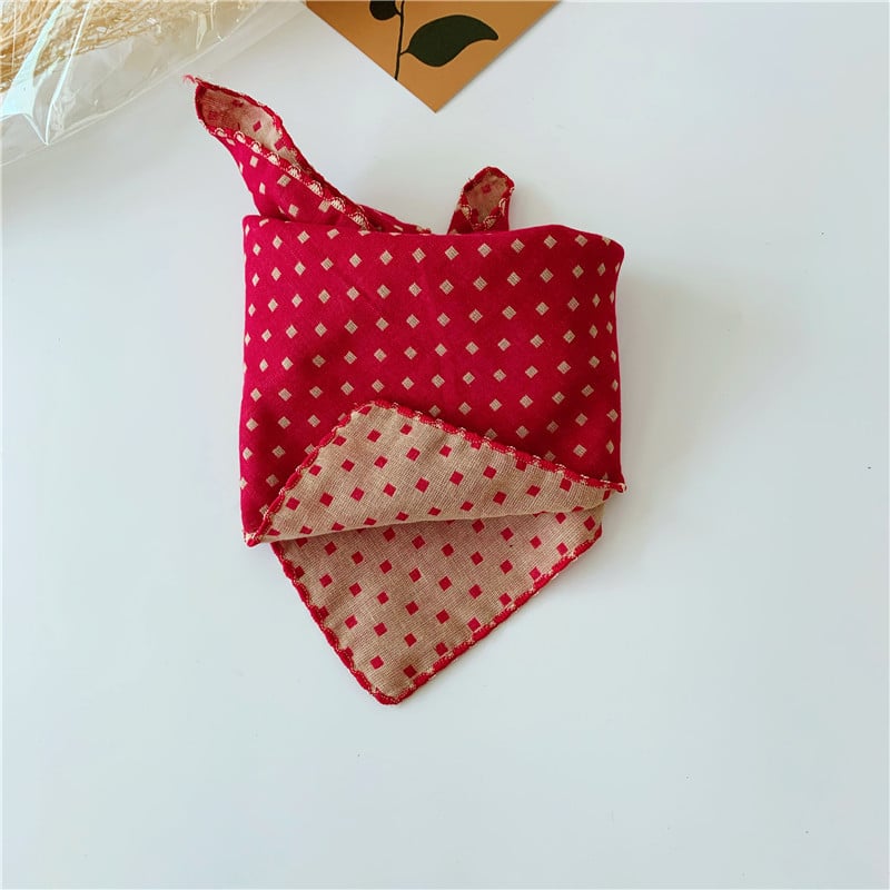 Bērnu kvadrātveida dvielis, kokvilna, režģa raksts, vienkāršs audums, dekoratīvs