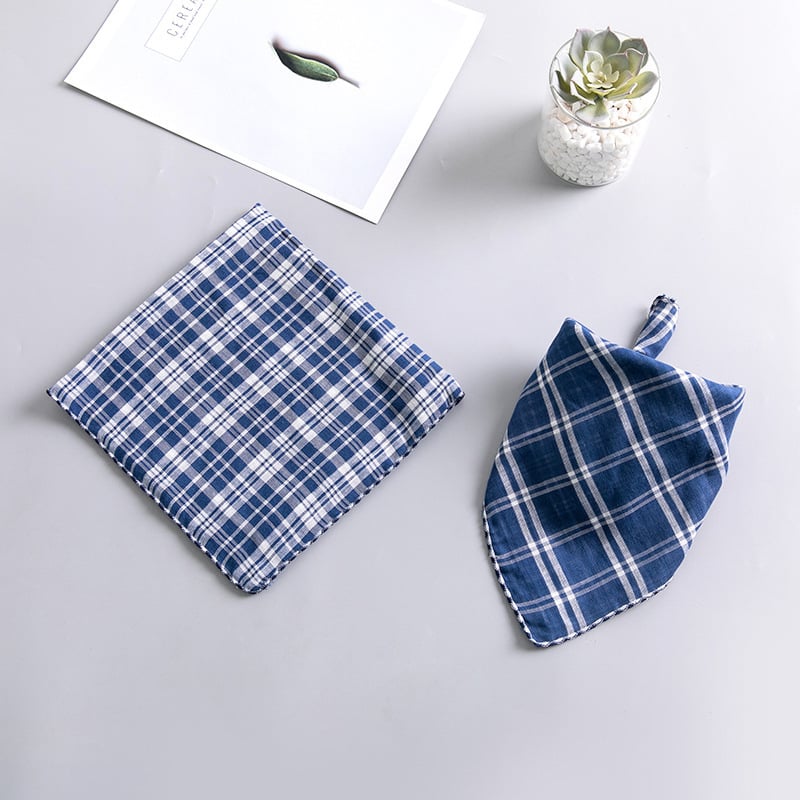 Bērnu kvadrātveida dvielis, kokvilna, režģa raksts, vienkāršs audums, dekoratīvs