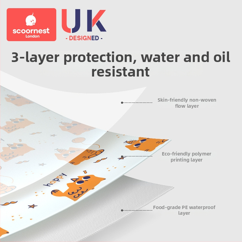 Vaikų vienkartinės apsauginės rankovės, atsparios vandeniui, su animaciniu piešiniu, iš audinio