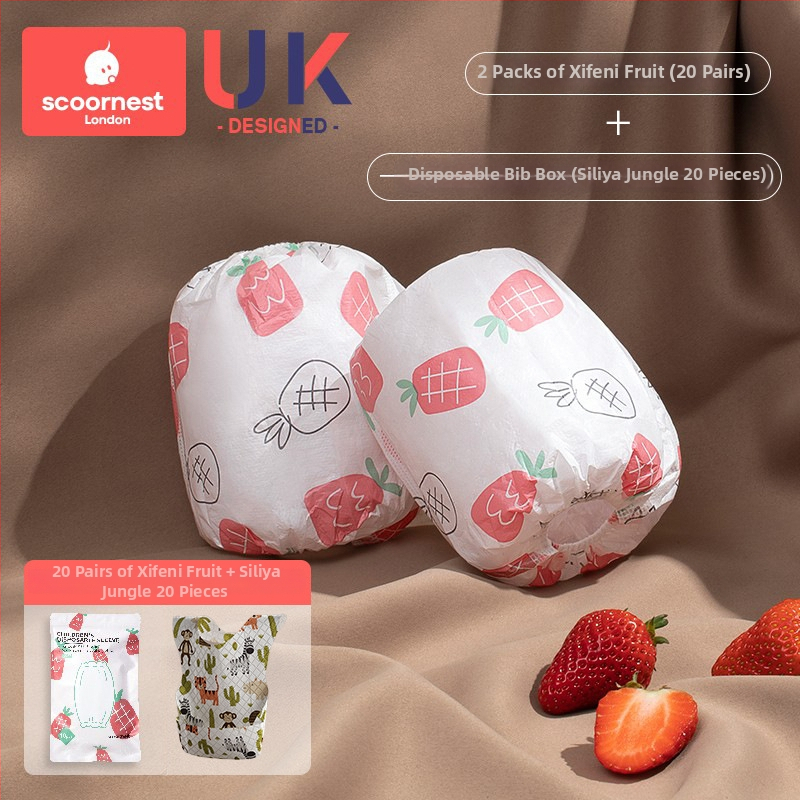 Vaikų vienkartinės apsauginės rankovės, atsparios vandeniui, su animaciniu piešiniu, iš audinio