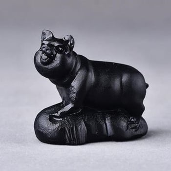 Dabas obsīdiana zodiālais dzīvnieku skulptūra, dzīvnieka forma, skaidrība VVS