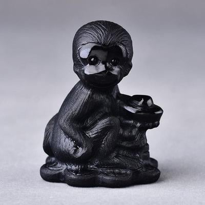 Dabas obsīdiana zodiālais dzīvnieku skulptūra, dzīvnieka forma, skaidrība VVS