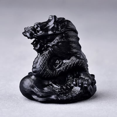 Dabas obsīdiana zodiālais dzīvnieku skulptūra, dzīvnieka forma, skaidrība VVS