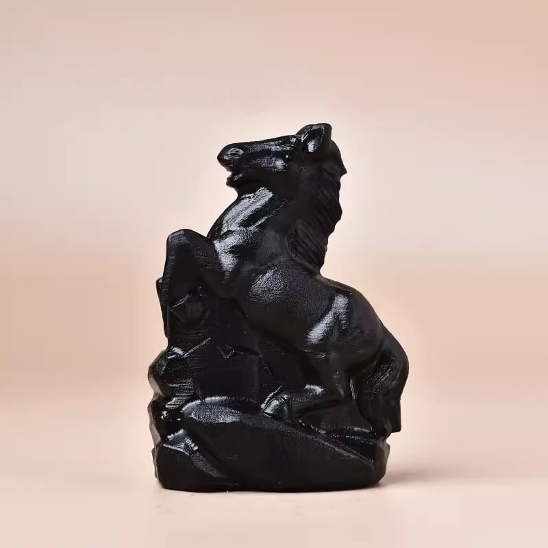 Dabas obsīdiana zodiālais dzīvnieku skulptūra, dzīvnieka forma, skaidrība VVS