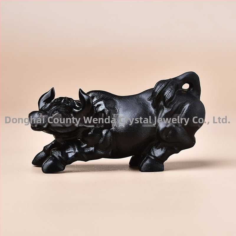 Dabas obsīdiana zodiālais dzīvnieku skulptūra, dzīvnieka forma, skaidrība VVS