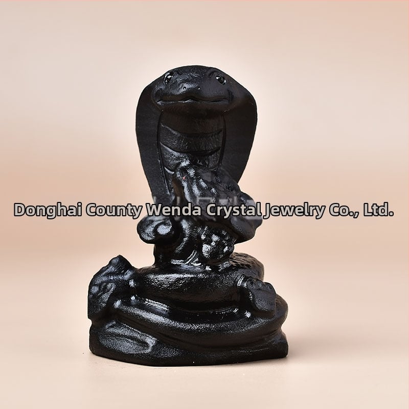 Dabas obsīdiana zodiālais dzīvnieku skulptūra, dzīvnieka forma, skaidrība VVS