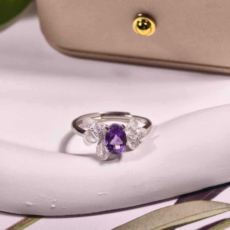 Set de bijuterii pentru femei: colier din argint 925 cu pietre naturale de cristal, formă de floare, design multistrat, lanț încrucișat, granat și topaz