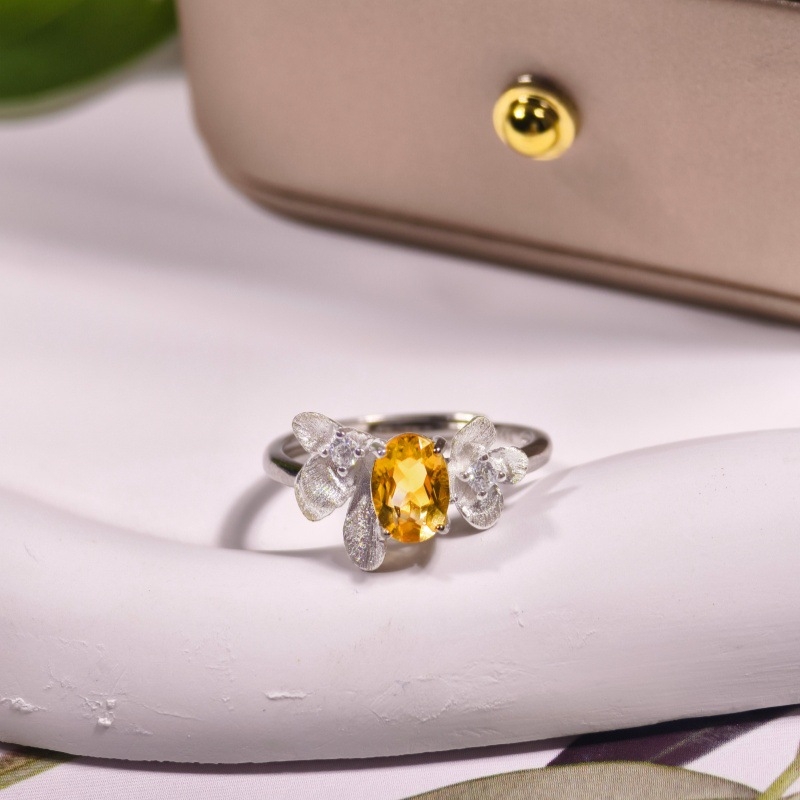 Set de bijuterii pentru femei: colier din argint 925 cu pietre naturale de cristal, formă de floare, design multistrat, lanț încrucișat, granat și topaz