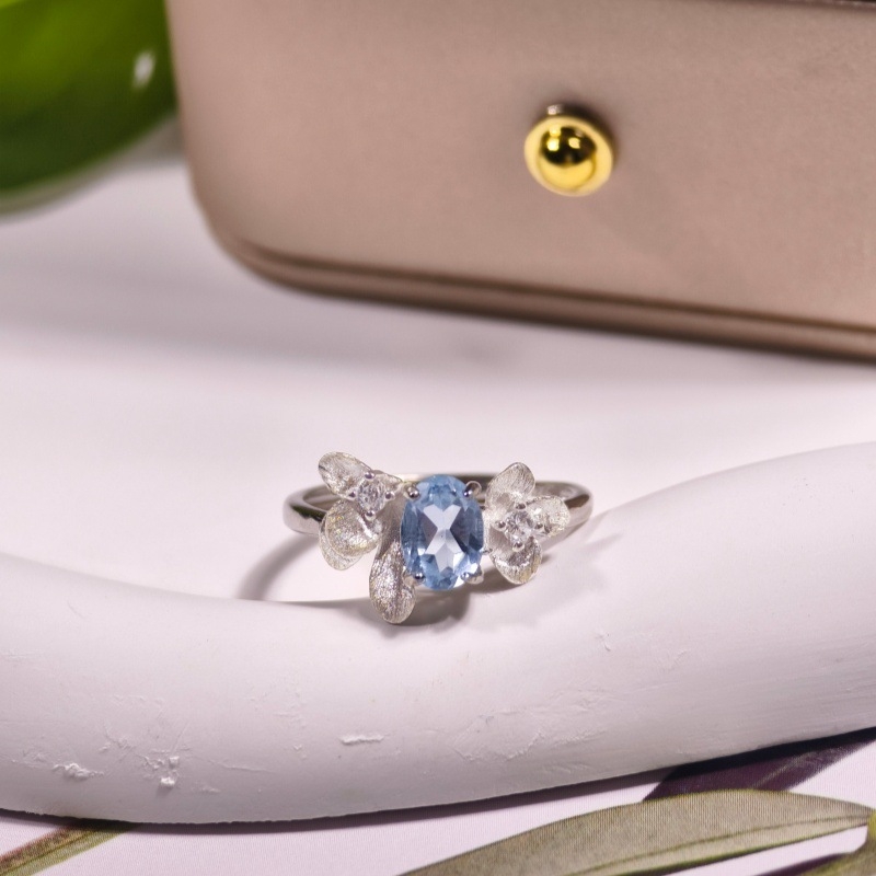 Set de bijuterii pentru femei: colier din argint 925 cu pietre naturale de cristal, formă de floare, design multistrat, lanț încrucișat, granat și topaz