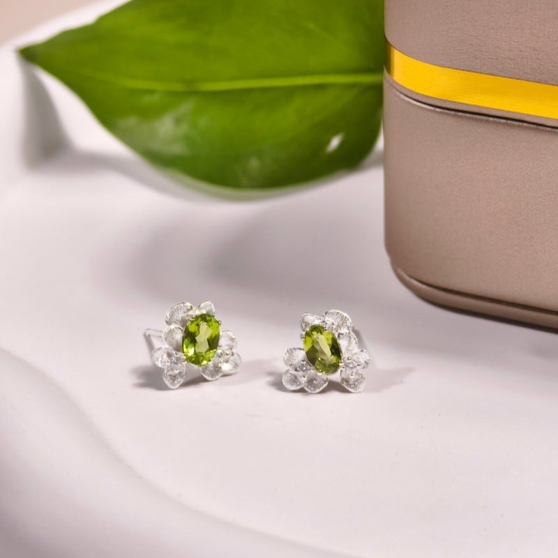 Set de bijuterii pentru femei: colier din argint 925 cu pietre naturale de cristal, formă de floare, design multistrat, lanț încrucișat, granat și topaz