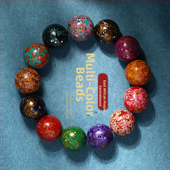 Koka rokassprādze ar ķīniešu motīvu, roku darbs, Budas pērļu inkrustācija