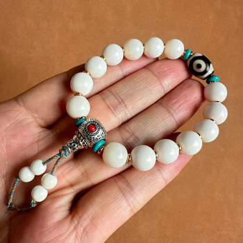 Stirnu kaula etniskā rokassprādze, universāla, ģeometriska forma, 10 mm