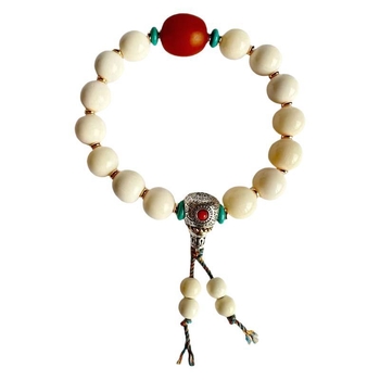 Stirnu kaula etniskā rokassprādze, universāla, ģeometriska forma, 10 mm