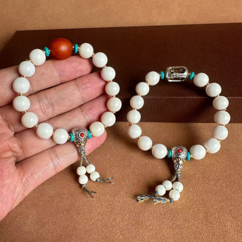 Stirnu kaula etniskā rokassprādze, universāla, ģeometriska forma, 10 mm