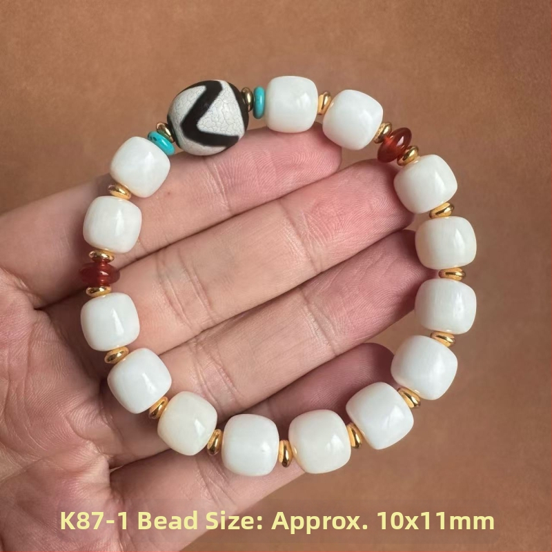 Stirnu kaula etniskā rokassprādze, universāla, ģeometriska forma, 10 mm