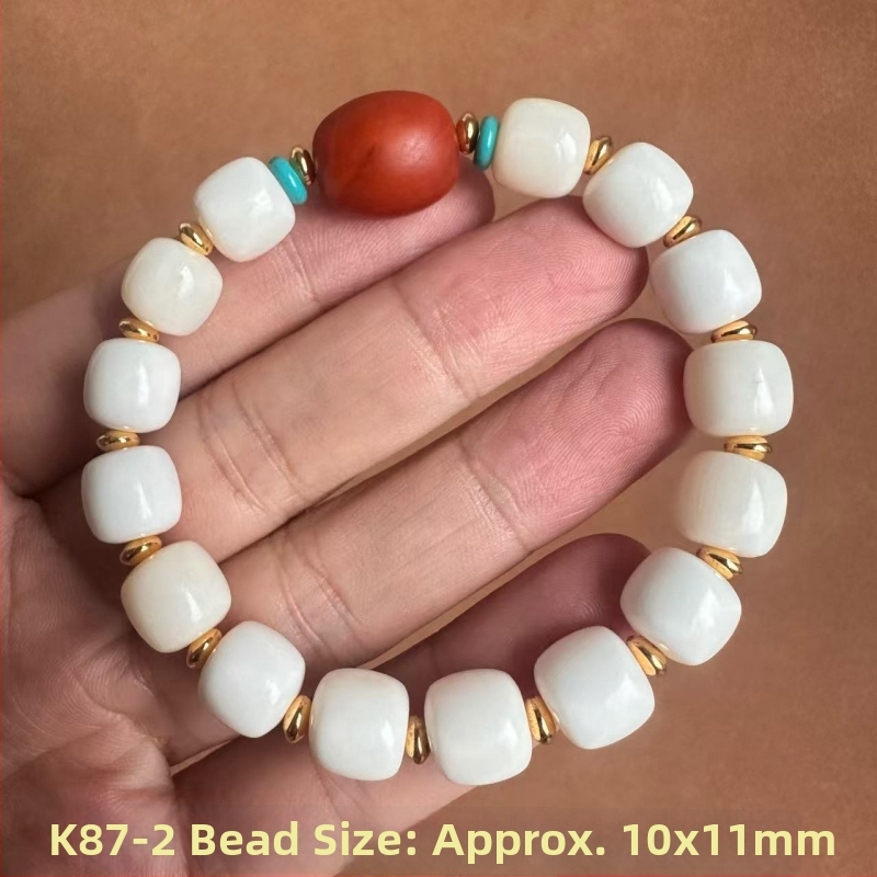 Stirnu kaula etniskā rokassprādze, universāla, ģeometriska forma, 10 mm